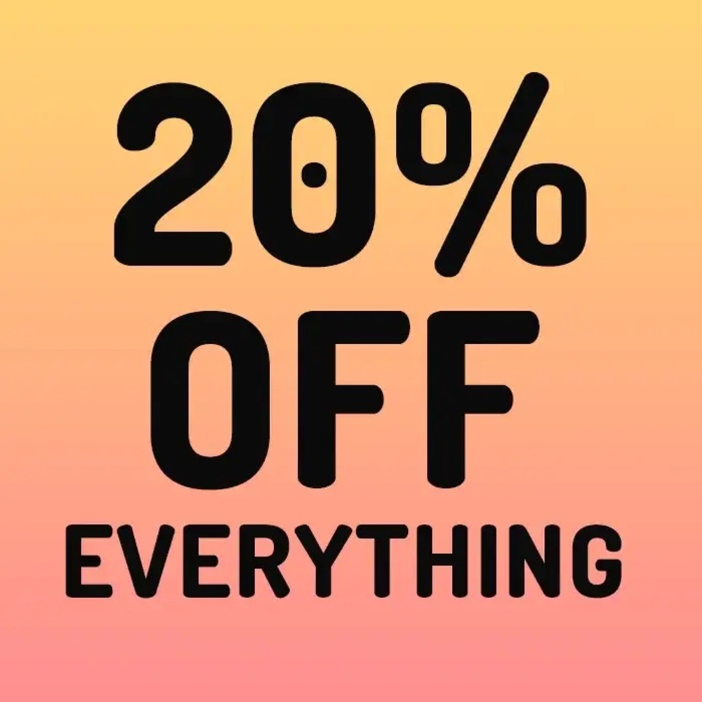 20% off every item in my closet!
